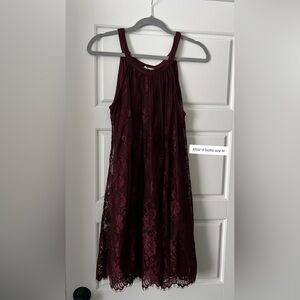 Altar'd State Burgundy Lace Dress
